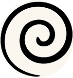 681a2e5a49fbe_Motif3 1 A black and white spiral symbol on a green background
